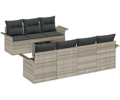 Sodo Sofų Rinkinys 8 pcs Šviesiai pilka ir tamsiai pilka