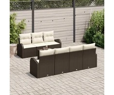 Sodo Sofų Rinkinys Ruda 55 x 55 x 37 cm poliratanas