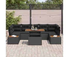 Sodo valgomojo komplektas su pagalve 8 pcs Juoda ir Ruda