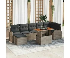 Sodo Sofų Rinkinys su pagalve 8 pcs Pilka