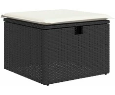 Lauko baldų komplektas Sodo Sofų Rinkinys 8 pcs Juoda poliratanas