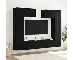 TV staliukas TV spintelių komplektas 6 pcs Juodas ąžuolas 100 x 30 x 30 cm