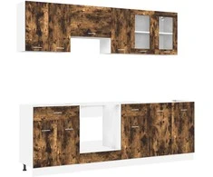 Virtuvės spintelių komplektas Lyon 8 pcs Dūminio ąžuolo