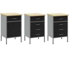 Darbo spinta 8 vnt. Juoda Inžinerinė mediena ir plienas