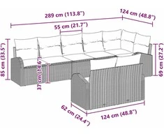 Sodo Sofų Rinkinys 8 pcs poliratanas