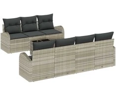 Sodo Sofų Rinkinys 8 pcs Šviesiai pilka ir tamsiai pilka