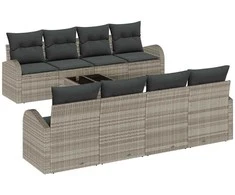 Sodo Sofų Rinkinys 9 pcs Šviesiai pilka ir tamsiai pilka