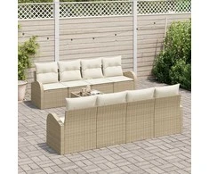 Sodo Sofų Rinkinys Smėlio 55 x 55 x 37 cm poliratanas
