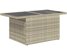 Lauko baldų komplektas Sodo Sofų Rinkinys su pagalve 9 pcs Šviesiai pilka Poli ratanas