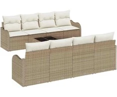 Sodo Sofų Rinkinys Smėlio 55 x 55 x 37 cm poliratanas