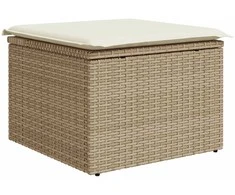 Lauko baldų komplektas Sodo Sofų Rinkinys 9 pcs Bežinė ir kreminė poliratanas