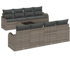 Sodo Sofų Rinkinys Pilka 55 x 55 x 37 cm poliratanas