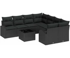 Sodo Sofų Rinkinys Juoda 55 x 55 x 37 cm poliratanas