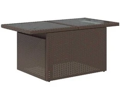 Sodo Sofų Rinkinys su pagalve 9 pcs Ruda Poli ratanas