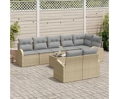 Sodo Sofų Rinkinys Bežinė ir pilka 55 x 55 x 37 cm poliratanas
