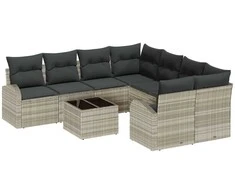 Sofos komplektas 9 pcs Šviesiai pilka ir tamsiai pilka