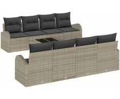Sodo Sofų Rinkinys Pilka 55 x 55 x 37 cm poliratanas