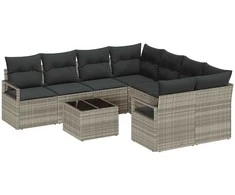 Sofos komplektas 9 pcs Šviesiai pilka ir tamsiai pilka