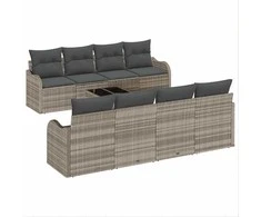 Sodo Sofų Rinkinys Šviesiai pilka 55 x 55 x 37 cm poliratanas