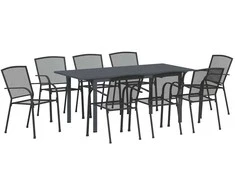 Lauko baldų komplektas Sodo valgomojo komplektas 9 pcs Antracitas Miltelinis plienas
