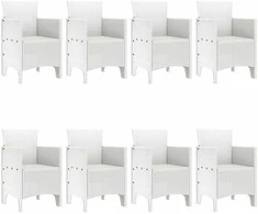 Sodo valgomojo komplektas 9 pcs Balta Polipropilenas