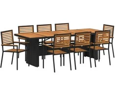 Sodo valgomojo komplektas 9 pcs Juoda ir Ruda poliratanas