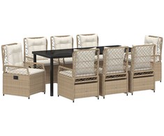 Sodo valgomojo komplektas 9 pcs Bežė ir kreminė balta