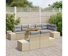 Sodo valgomojo komplektas su pagalve 9 pcs Bežinė ir pilka