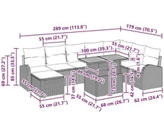 Sodo Sofų Rinkinys 9 pcs smėlio ir šviesiai pilkos spalvos