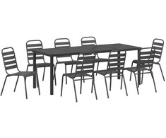 Sodo valgomojo komplektas 9 pcs Antracitas
