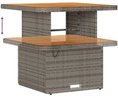 Lauko baldų komplektas Sodo Sofų Rinkinys su pagalve 9 pcs Pilka poliratanas