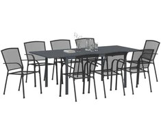 Sodo valgomojo komplektas 9 pcs Antracitas Plienas