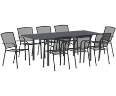 Sodo valgomojo komplektas 9 pcs Antracitas Plienas