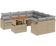 Sodo Sofų Rinkinys 7 pcs smėlio ir šviesiai pilkos spalvos