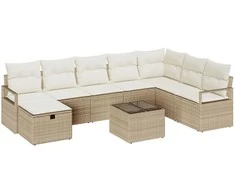 Lauko baldų komplektas Sofos komplektas su pagalve 5 pcs poliratanas