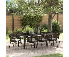 Sodo valgomojo komplektas 9 pcs Ruda
