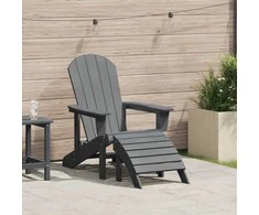 Adirondack kėdė Šviesiai pilka 82 x 74 x 92 cm HDPE