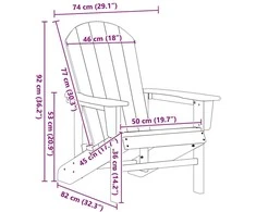 Adirondack kėdė Šviesiai pilka 82 x 74 x 92 cm HDPE