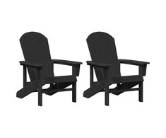 Sodo Kėdė 2 pcs Juoda 82 x 74 x 92 cm Polietilenas