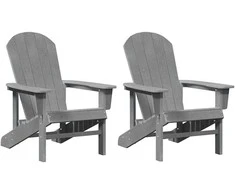 Sodo Kėdė 2 pcs Šviesiai pilka 82 x 74 x 92 cm Polietilenas