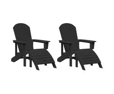 Sodo Kėdė 2 pcs Juoda 83 x 74 x 92 cm Polietilenas