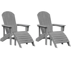 Sodo Kėdė 2 pcs Šviesiai pilka 83 x 74 x 92 cm Polietilenas