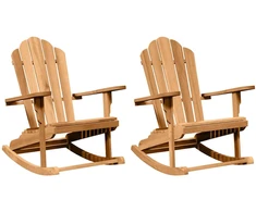 Adirondack supama kėdė 2 vnt. Ruda Tikmedžio medienos masyvas
