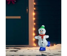 Akrilinė kalėdinė LED dekoracija sniego senis, 30cm