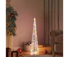 Akrilinė LED dekoracija kūgis, įvairiaspalvis, 90cm