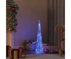 Akrilinė LED dekoracija kūgis, mėlynos spalvos, 60cm