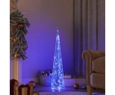 Akrilinė LED dekoracija kūgis, mėlynos spalvos, 90cm