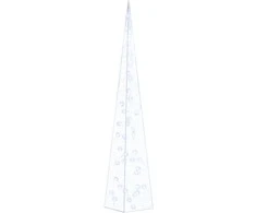 Akrilinė LED dekoracija kūgis, mėlynos spalvos, 90cm