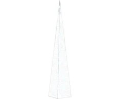 Akrilinė LED dekoracija kūgis, šaltos baltos spalvos, 90cm