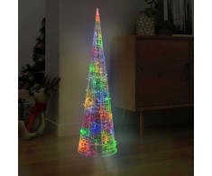 Akrilinė LED dekoracija piramidė, įvairių spalvų, 120cm